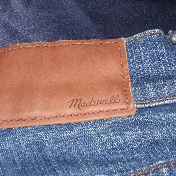 MADEWELL 9” High Riser Skinny Skinny Medium Wash Distressed Jeans Size 26T - Picture 7 of 7